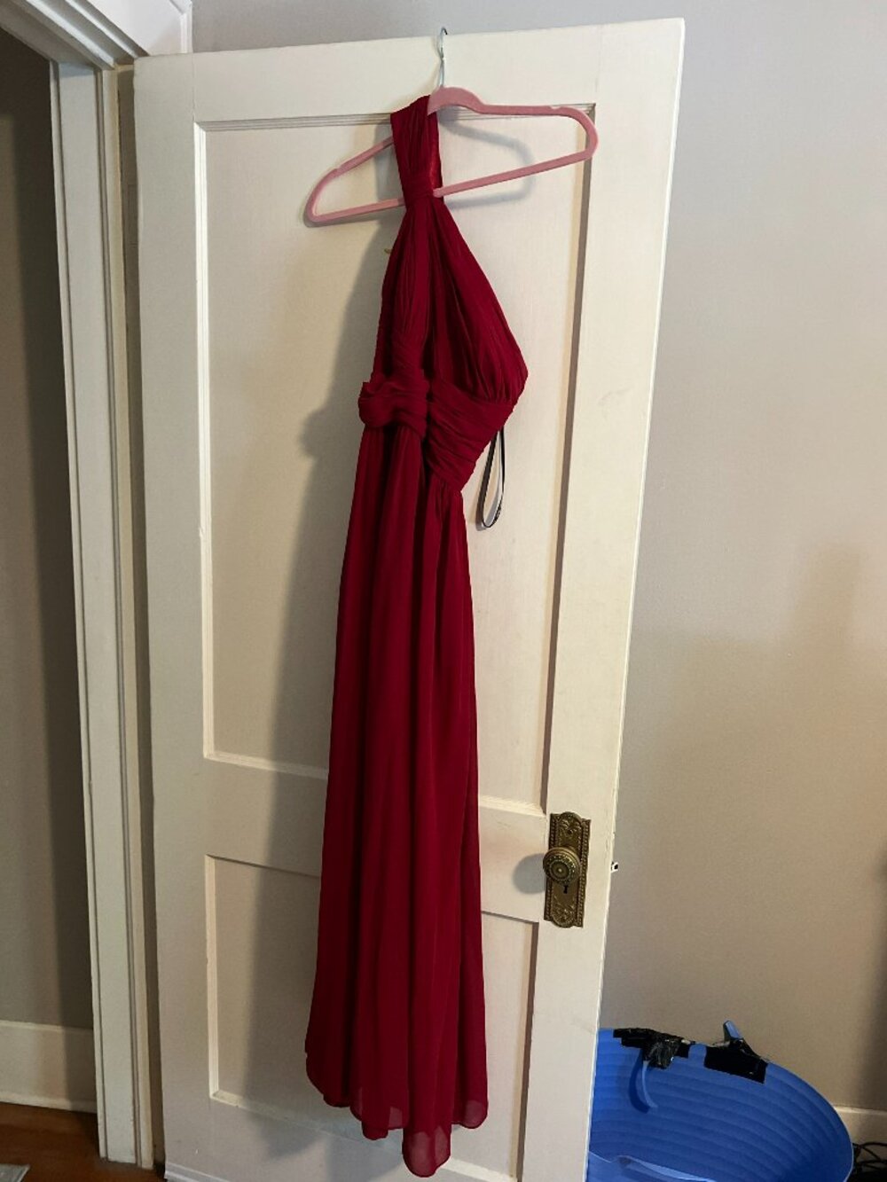 Monique Lhuillier Bridesmaids long formal gown in size 10, featuring a rich burg